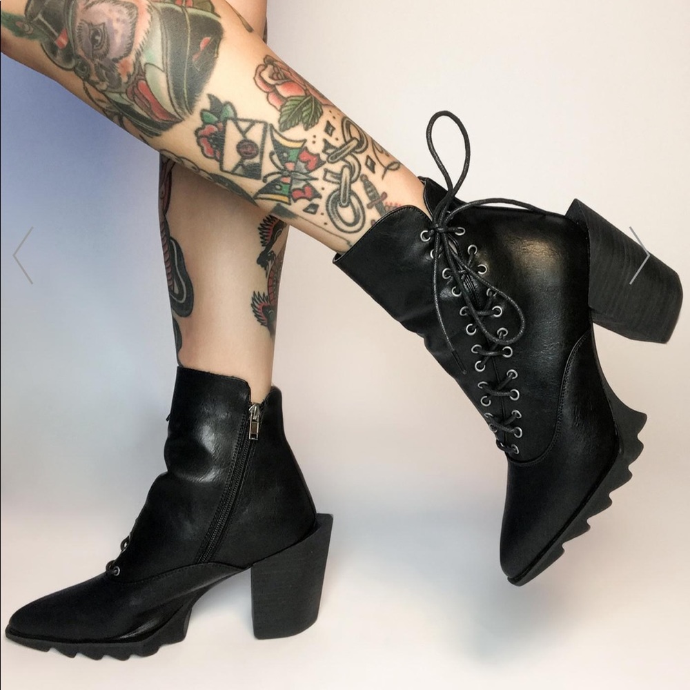 Lamoda Wicked Prankster Lace Up Booties
